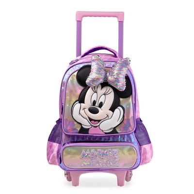 Mochila de Rodinha Infantil Feminina Minnie Lilás U / Lilas
