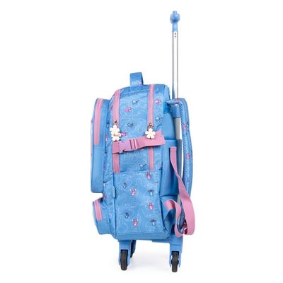 Mochila de Rodinha Infantil Feminina Stitch e Angel Azul U / Azul