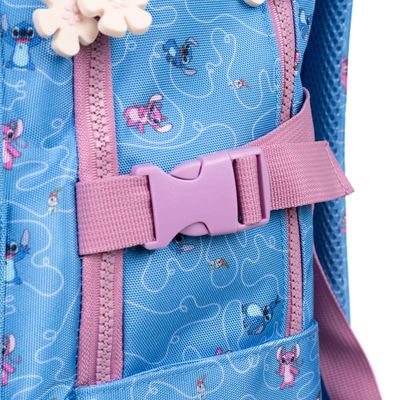 Mochila de Rodinha Infantil Feminina Stitch e Angel Azul U / Azul