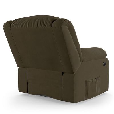 Poltrona Do Papai Reclinável Pietra Power Elétrica Massagem Fh9 Veludo Capuccino - Mpozenato