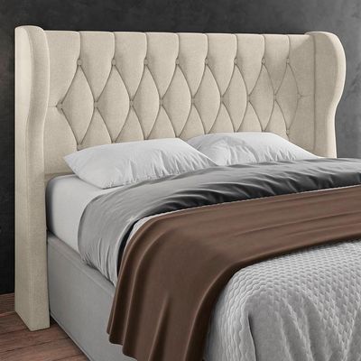 Cabeceira Casal King Cama 195cm Malva I02 Bouclê Bege - Mpozenato