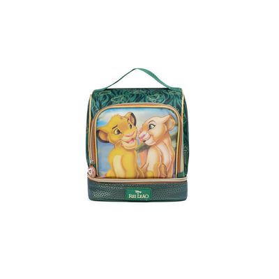 Lancheira Térmica Infantil Masculina Rei Leão Simba e Nala Verde Escuro U / Verde