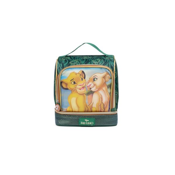 Lancheira Térmica Infantil Masculina Rei Leão Simba e Nala Verde Escuro U / Verde