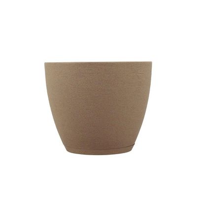 Vaso Tramontina Asteca Em Polietileno Granito Areia Com Prato 38 Cm Tramontina