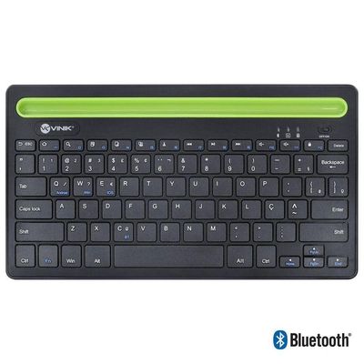 Teclado Sem Fio Bluetooth 3.0 Dynamic Smart Abnt Com Suporte Para Tablet Ou Celular - Preto - Dt200