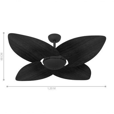 Ventilador De Teto Nero 4 Pás Palmae Natural 127V 110V