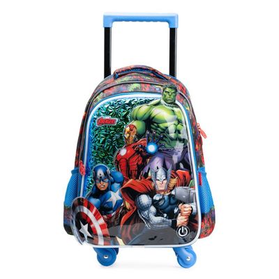 Mochila de 4 Rodinhas Infantil Masculina Vingadores Preta U / Preto