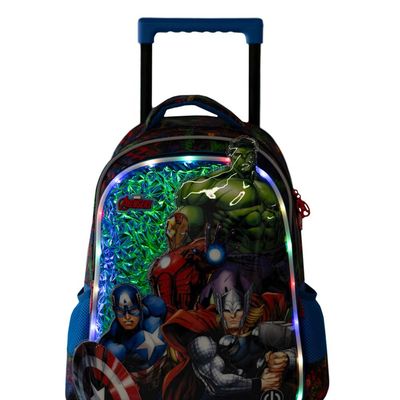 Mochila de 4 Rodinhas Infantil Masculina Vingadores Preta U / Preto