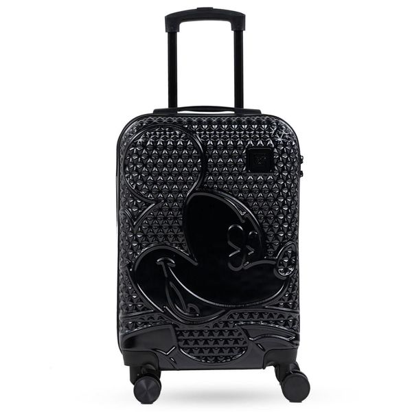 Mala de Bordo 10 Kg ABS 4 Rodas Mickey Epcot Preta P / Preto