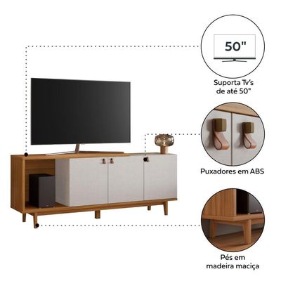 Rack Para Tv Até 50 Nt1380 Off White-freijó Notável Móveis Off White-freijó