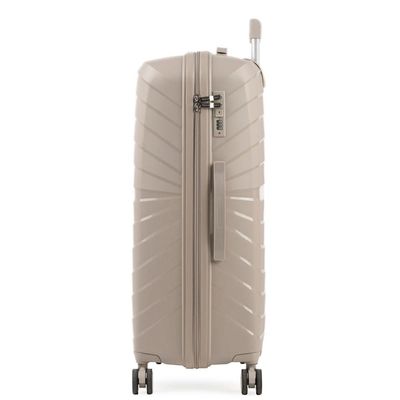 Mala de Viagem Grande 32 Kg Polipropileno 4 Rodas Rover Off White G / Off white