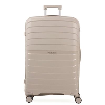 Mala de Viagem Grande 32 Kg Polipropileno 4 Rodas Rover Off White G / Off white
