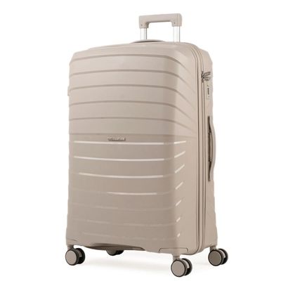 Mala de Viagem Grande 32 Kg Polipropileno 4 Rodas Rover Off White G / Off white