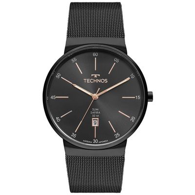Relógio Technos Masculino Slim Preto - Gm12ag/1p Gm12ag/1p