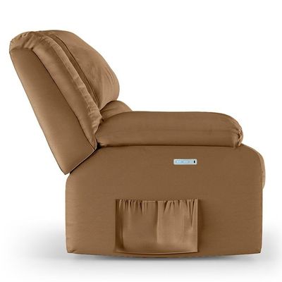 Poltrona Do Papai Reclinável Pietra Elétrica Led Fh9 Pu Caramelo - Mpozenato