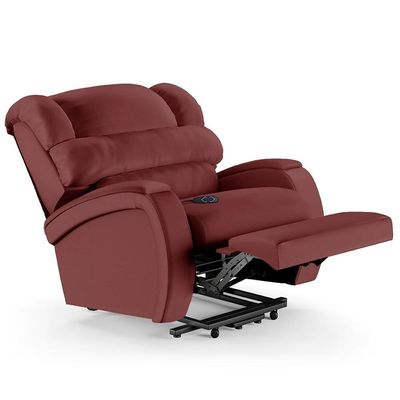 Poltrona Do Papai Reclinável Kalie Elevação Lift Elétrico Fh9 Pu Vermelho - Mpozenato