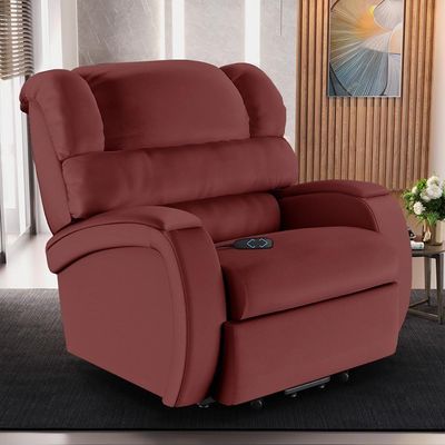Poltrona Do Papai Reclinável Kalie Elevação Lift Elétrico Fh9 Pu Vermelho - Mpozenato
