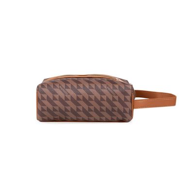 Necessaire de Viagem Feminina Média Monograma BG Marrom M / Marrom