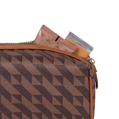 Necessaire de Viagem Feminina Média Monograma BG Marrom M / Marrom