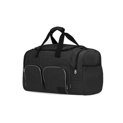 Bolsa de Viagem Color Block Bolso Duplo Frontal Preta U / Preto