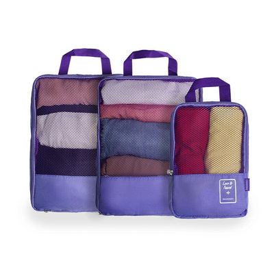 Kit Organizador de Mala 3 Peças Lilas U / Lilas