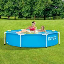 Piscina Estrutural Metal Galvanizado Litros Com Bomba Filtrante 220v Intex