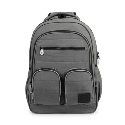 Mochila Escolar Masculina Juvenil Color Block Cinza U / Cinza