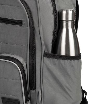 Mochila Escolar Masculina Juvenil Color Block Cinza U / Cinza