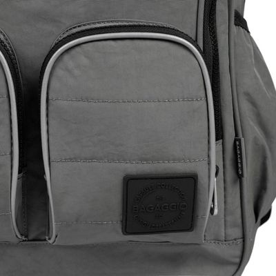 Mochila Escolar Masculina Juvenil Color Block Cinza U / Cinza