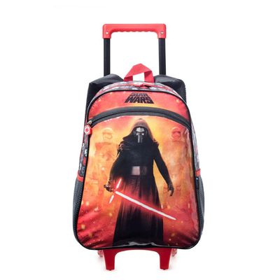 Mochila Infantil Masculina Star Wars com Rodinha Preta U / Preto