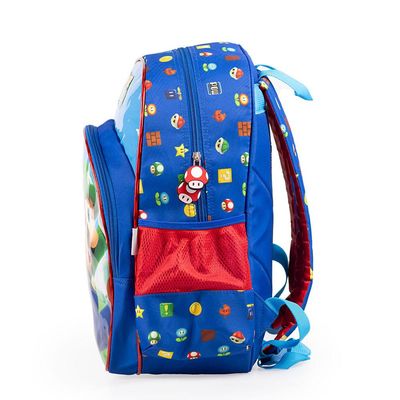 Mochila Escolar Infantil Masculina Mario Bross Premium Azul U / Azul