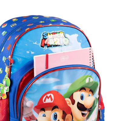 Mochila Escolar Infantil Masculina Mario Bross Premium Azul U / Azul
