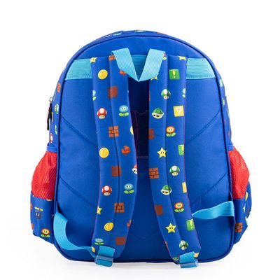 Mochila Escolar Infantil Masculina Mario Bross Premium Azul U / Azul