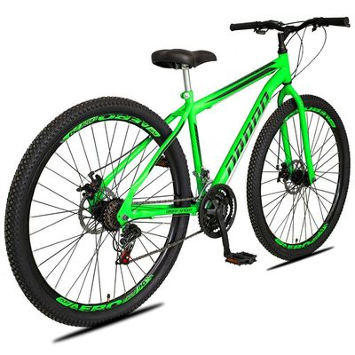 Bicicleta 29 Dropp Sport Aço 21 Marchas Freio A Disco - Verde+preto - 18 Verde+preto
