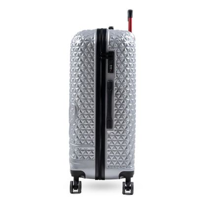 Mala de Viagem Grande 32 Kg ABS 4 Rodas Mickey Epcot Prata G / Prata