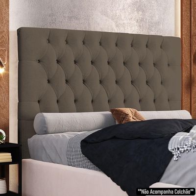 Cabeceira Casal Cama 140cm Cristal C16 Boucle Marrom - Mpozenato