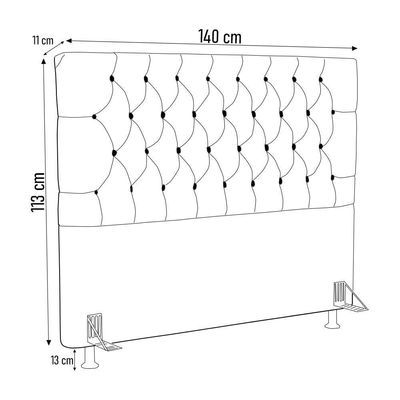 Cabeceira Casal Cama 140cm Cristal C16 Boucle Marrom - Mpozenato