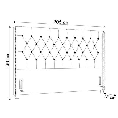 Cabeceira Cama Casal King 195cm Florenza P02 Veludo Bege - Mpozenato