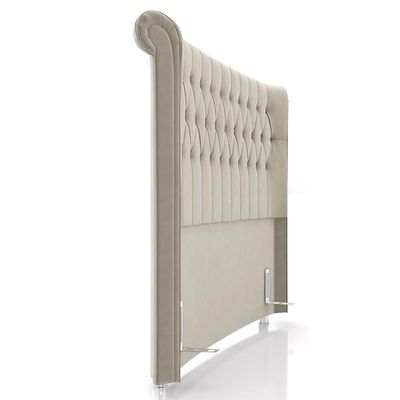 Cabeceira Cama Casal Queen 160cm Dust P02 Veludo Bege - Mpozenato