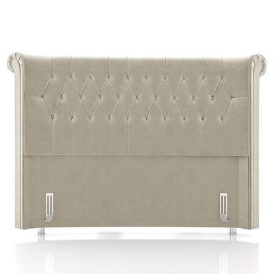 Cabeceira Cama Casal Queen 160cm Dust P02 Veludo Bege - Mpozenato