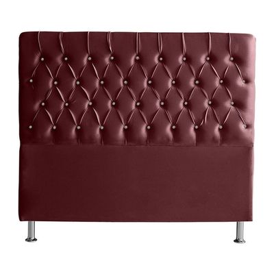 Cabeceira De Cama Box Estrela King 195 Cm Suede Botão Cristal Vinho Bordo Do Lar Móveis E Decoração
