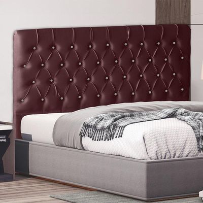 Cabeceira De Cama Box Estrela King 195 Cm Suede Botão Cristal Vinho Bordo Do Lar Móveis E Decoração