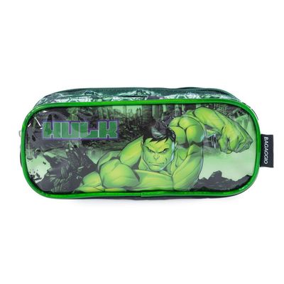 Estojo Escolar Masculino Marvel Hulk Verde U / Verde