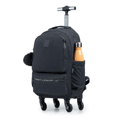 Mochila Escolar Feminina de 4 Rodinhas Pop Fun II Cinza U / Cinza