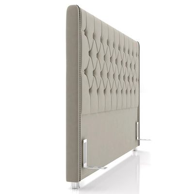 Cabeceira Cama Solteirão 98cm Florenza P02 Veludo Bege - Mpozenato