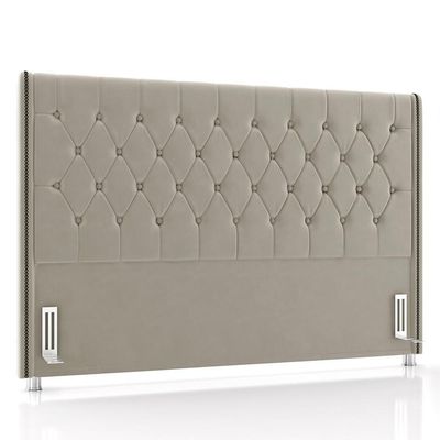 Cabeceira Cama Solteirão 98cm Florenza P02 Veludo Bege - Mpozenato