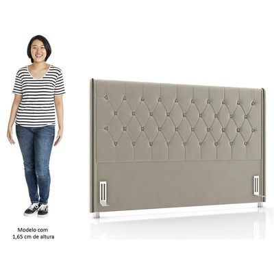 Cabeceira Cama Solteirão 98cm Florenza P02 Veludo Bege - Mpozenato