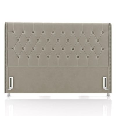 Cabeceira Cama Solteirão 98cm Florenza P02 Veludo Bege - Mpozenato