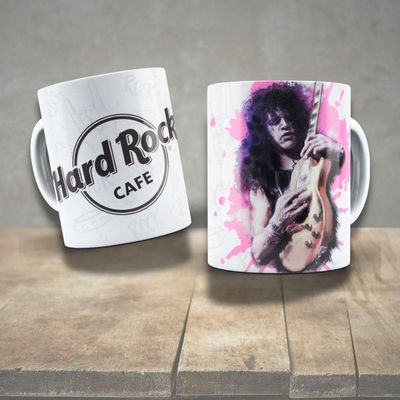 Caneca De Porcelana 325ml Decorada ícones Da Música Slash 2