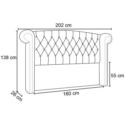 Cabeceira Cama Casal Queen 160cm Provença P02 Linho Chumbo - Mpozenato